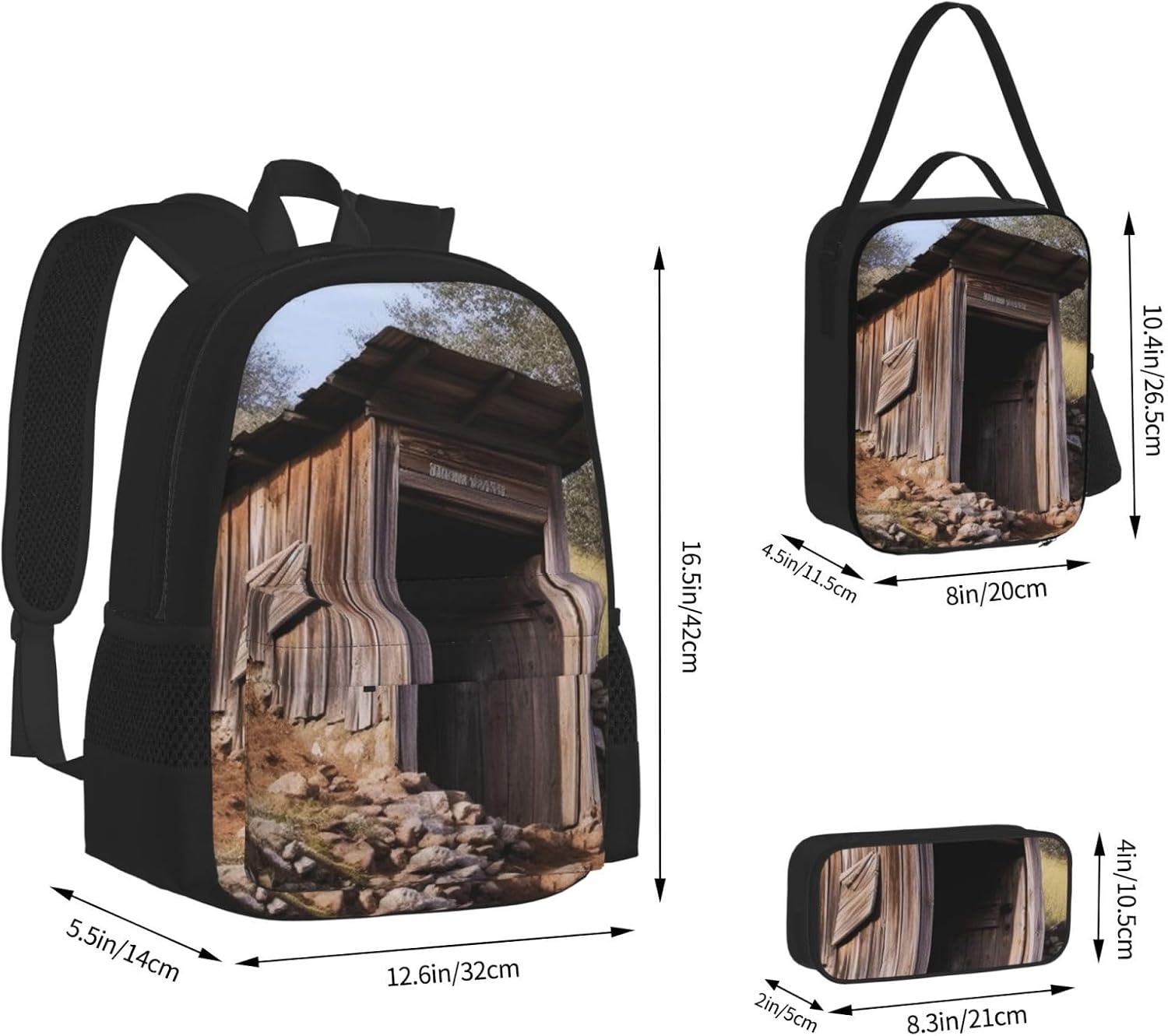3 in1 Travel Laptop Backpack with Lunch Bag and Pencil Case Casual Daypack image 3