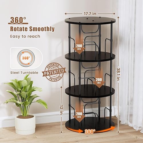 Miniatura 41 de Estantería giratoria de 5 niveles, torre giratoria apilable de 360 °, estantería giratoria de pie estrecha que ahorra espacio, estantería giratoria