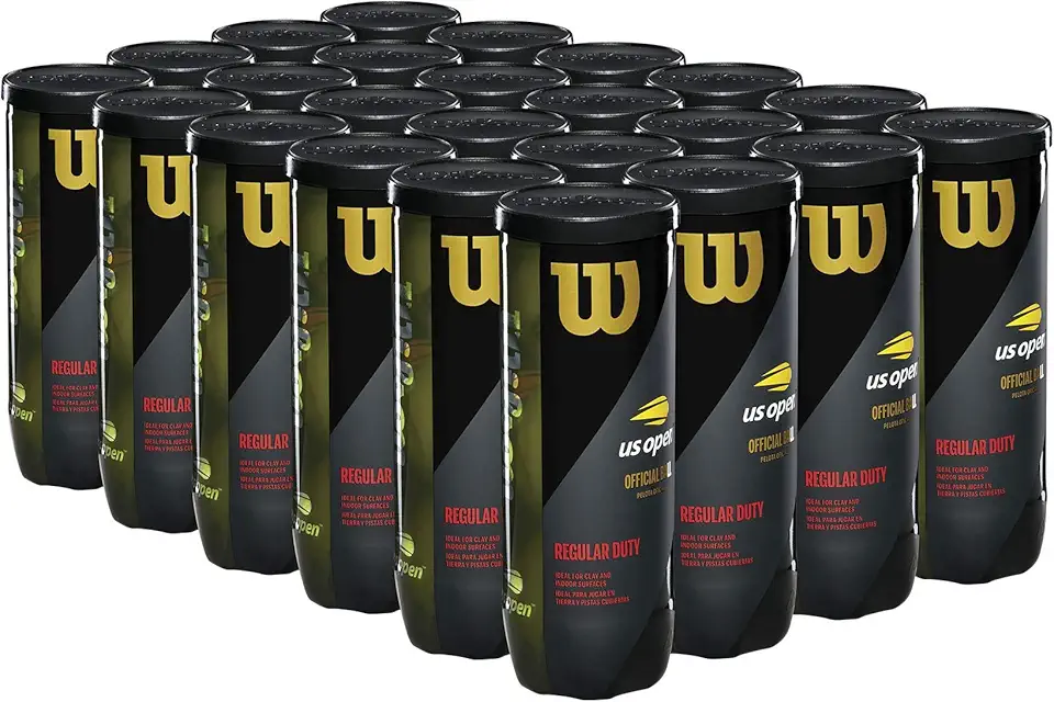 WILSON US Open Tennis Balls - Regular Duty, 24 Can Case (72 Balls)