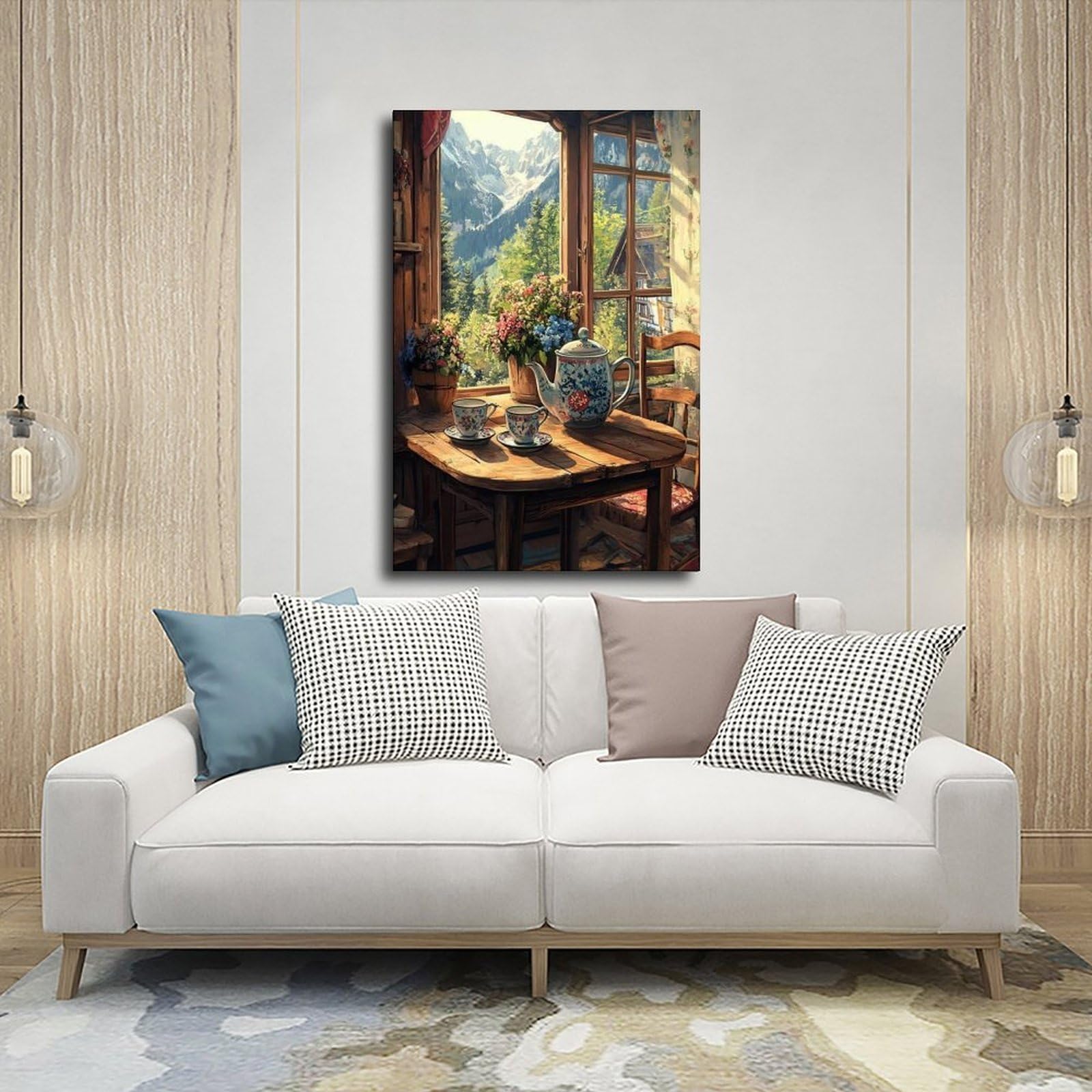 UTGN Teeservice Aus Den 60er Jahren Leinwandposter Schlafzimmer Dekor Landschaft Dekor Geschenk 50 x 75 cm