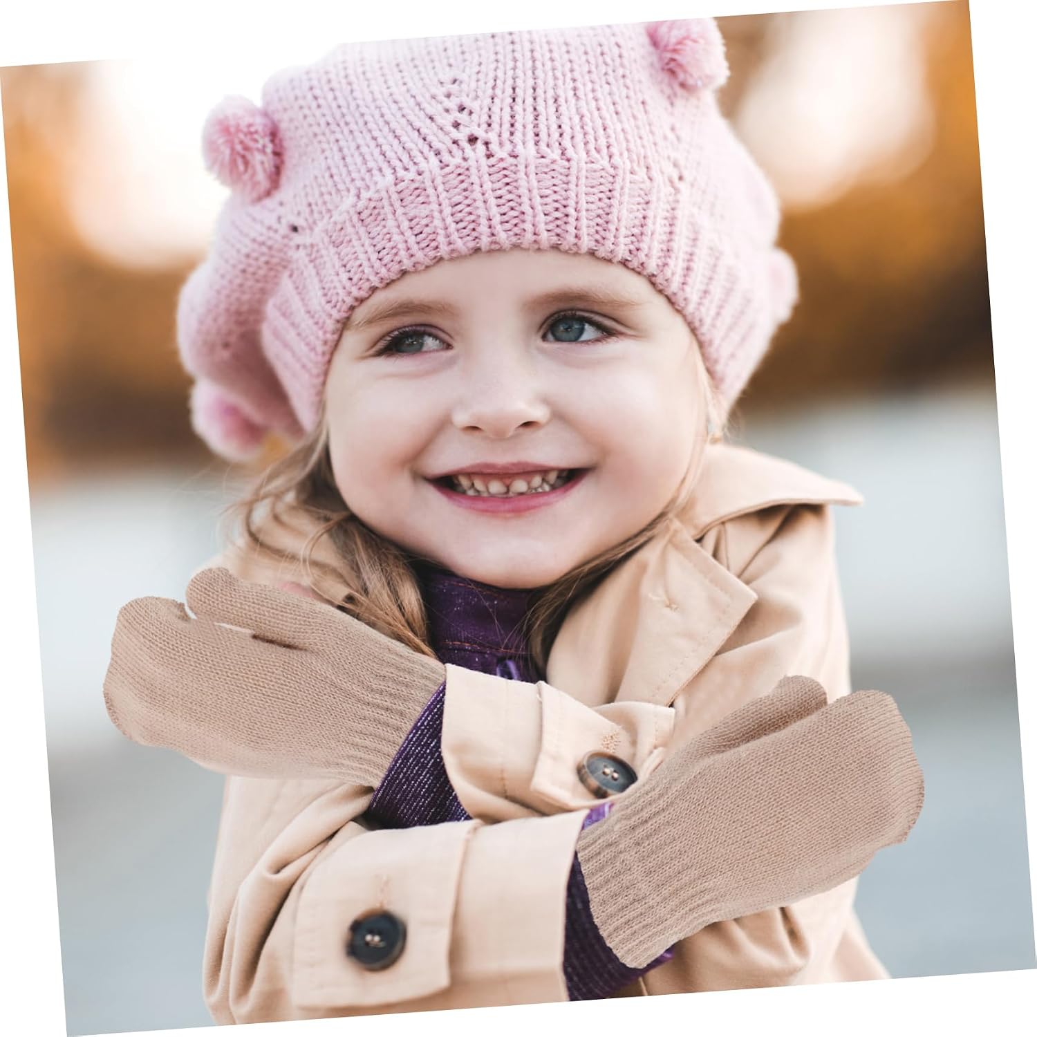 Toyvian Warm Winter Boys and Girls Gloves Knitted Toddlers Mittens Boy Girl Soft Mittens Winter Gloves Elastic Wrist