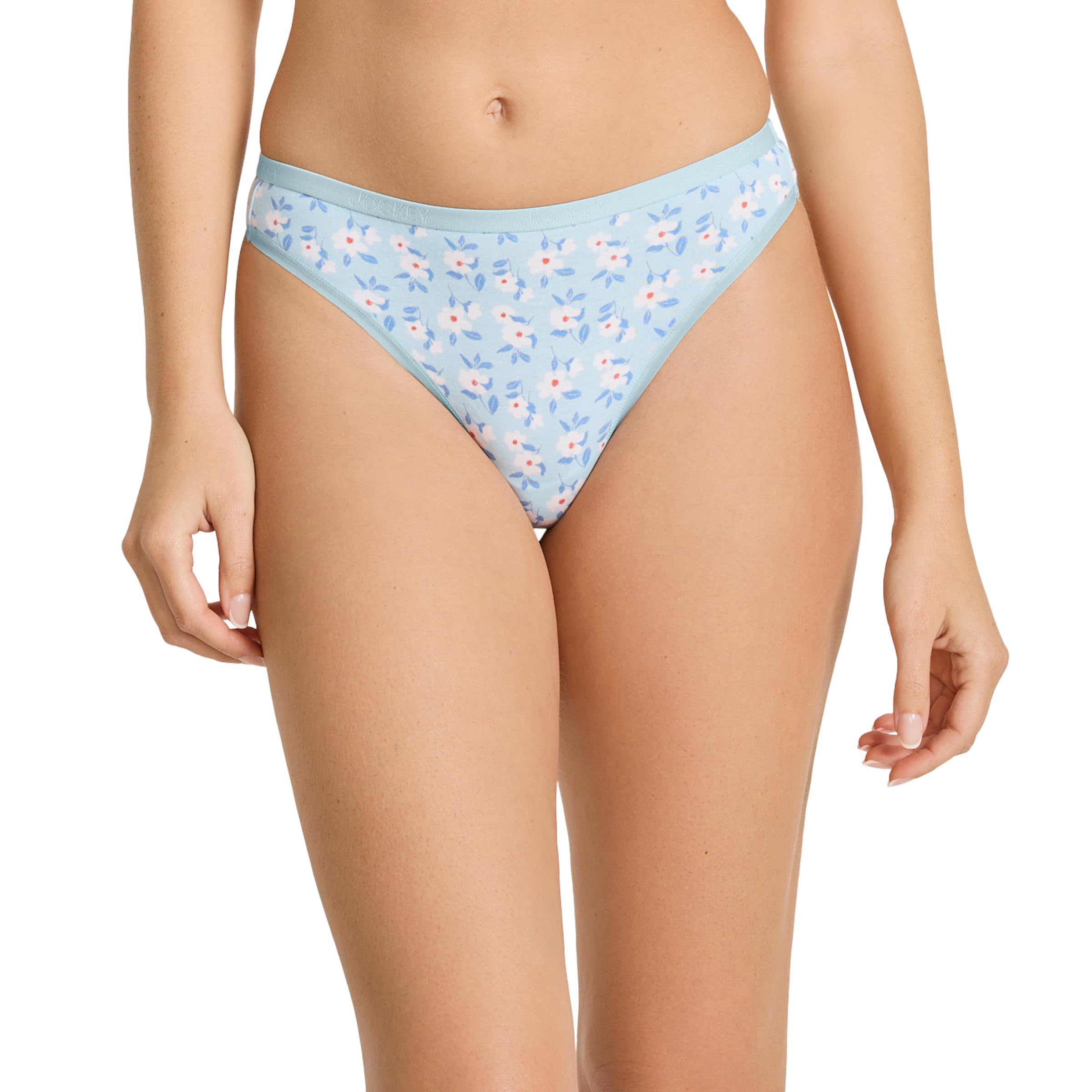 Jockey Tanga elástica con logotipo de algodón orgánico para mujer, paquete de 3