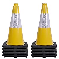 Vista 21 de OrangeStar Conos de tráfico de 12 pulgadas, paquete de 4 conos de seguridad azules con collares reflectantes, base resistente para práctica