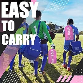 RUNBOW 6x4 ft Portable Kids Soccer Goal for Backyard Practice Soccer Net with Carry Bag (6x4 FT, 1 Pack, Pink)