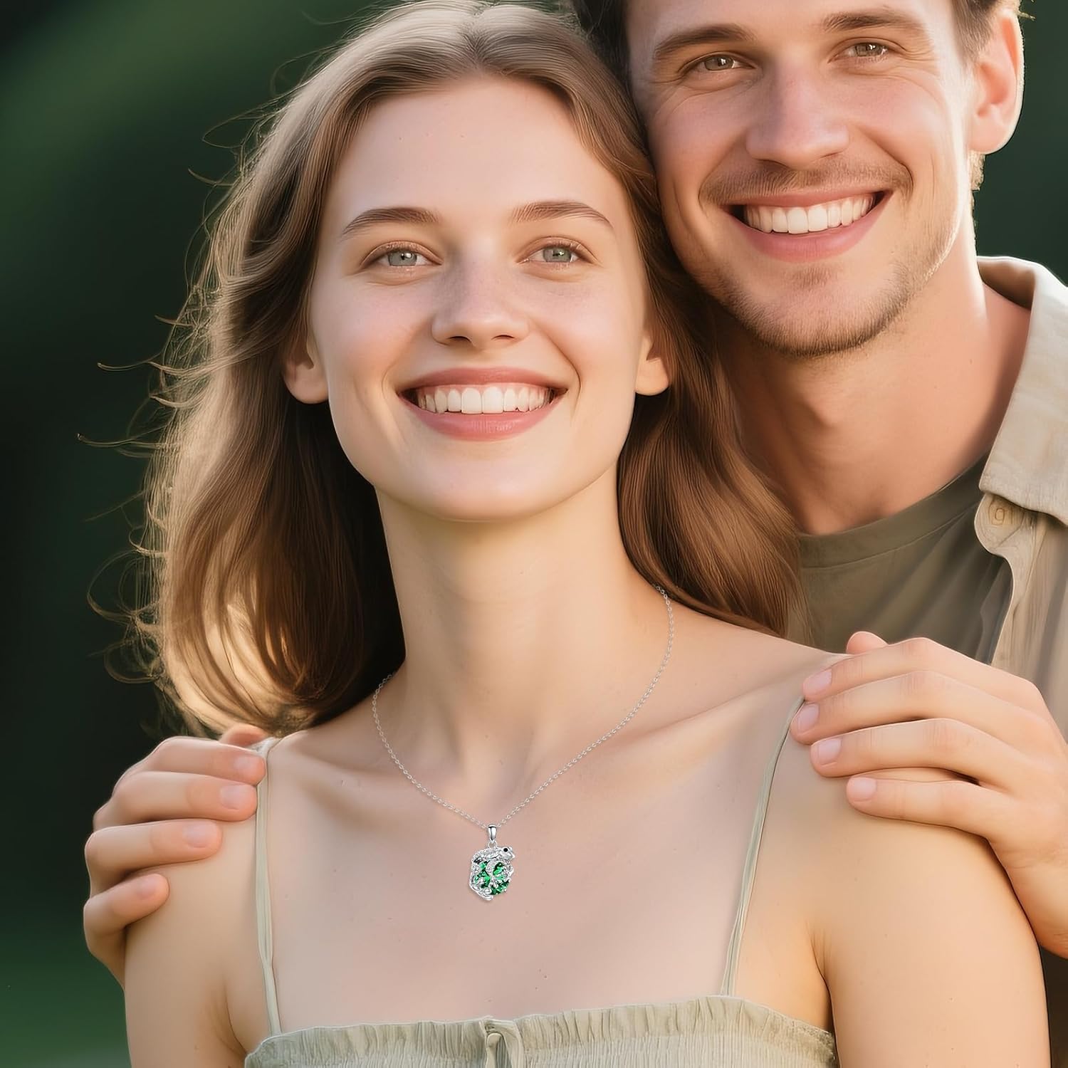 KQF Frog Necklace with Birthstone 925 Sterling Silver Frog Pendant Necklace Jewelry Present for Women - Image 3