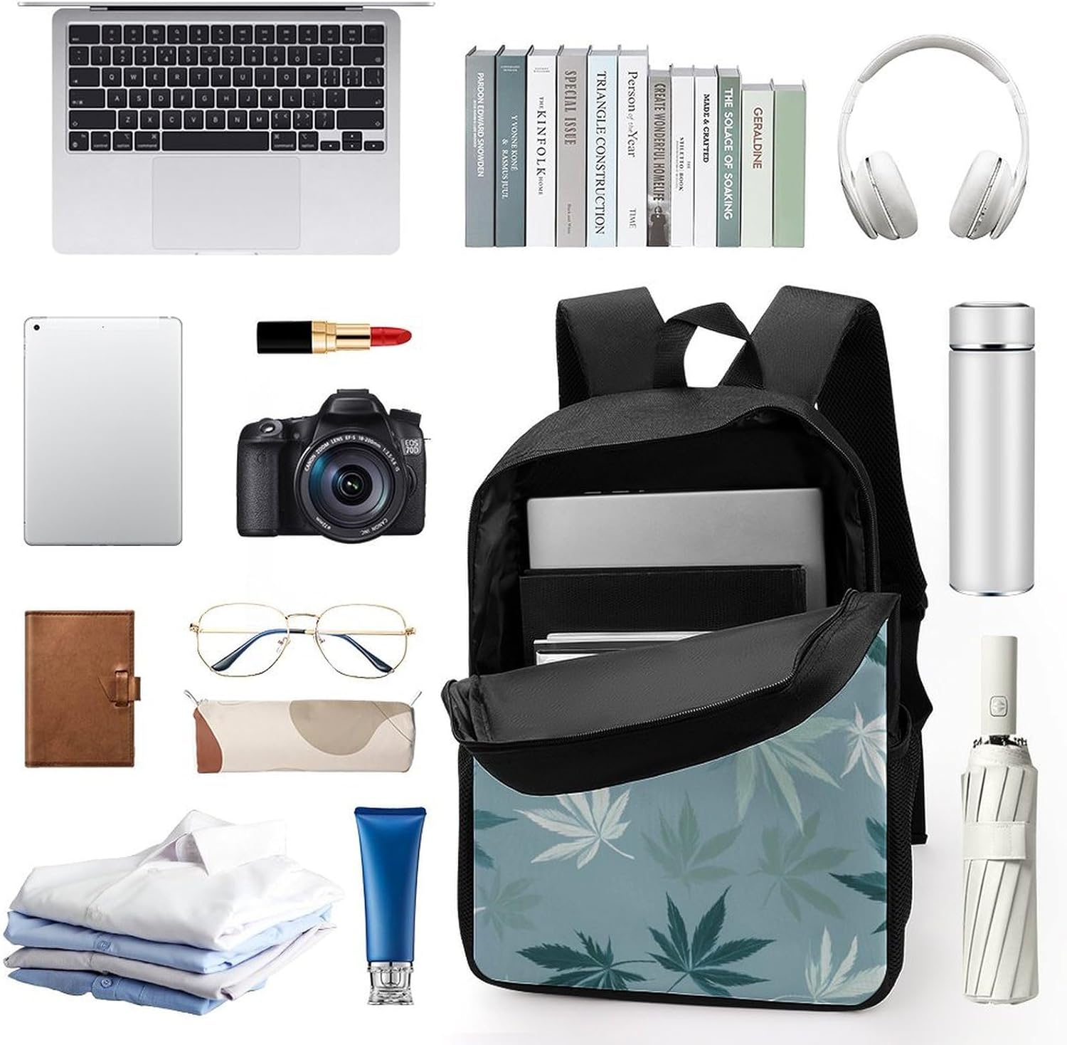 Weeds Travel Backpack 17 Inch Casual Daypack Bag with Adjustable Shoulder Straps