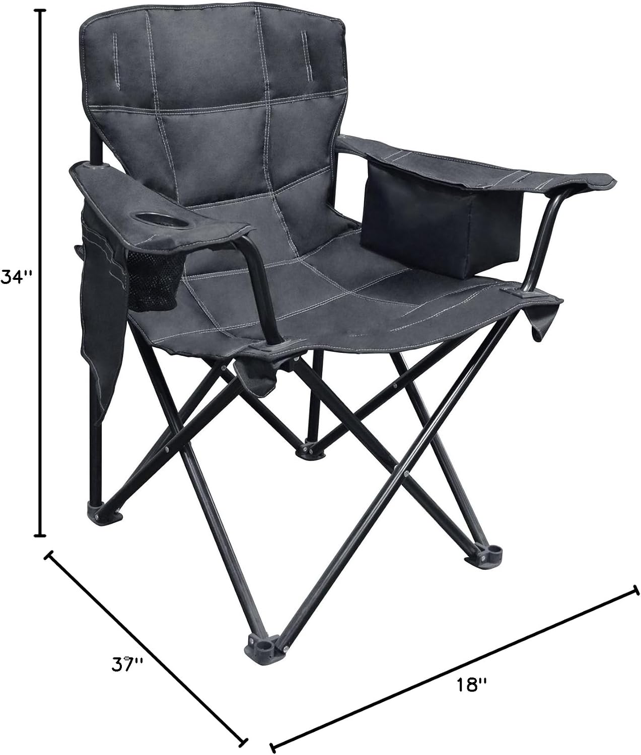 Elite Black Zero Gravity Chair with Padded Arms and Cooler