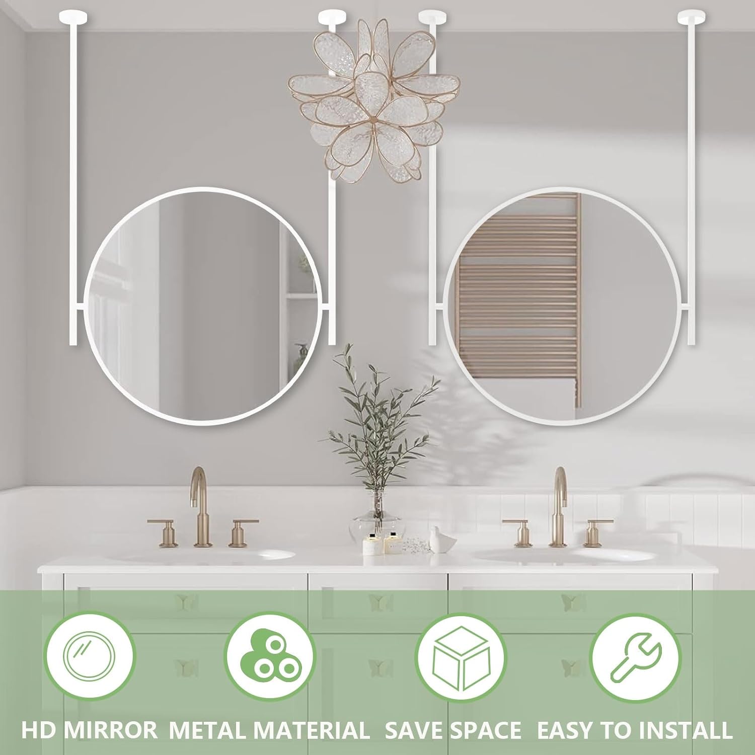 ヴィンテージ鏡 ZXDTVFGN アンティークウォールミラー オーバル 71.1 cmx58.4 cm