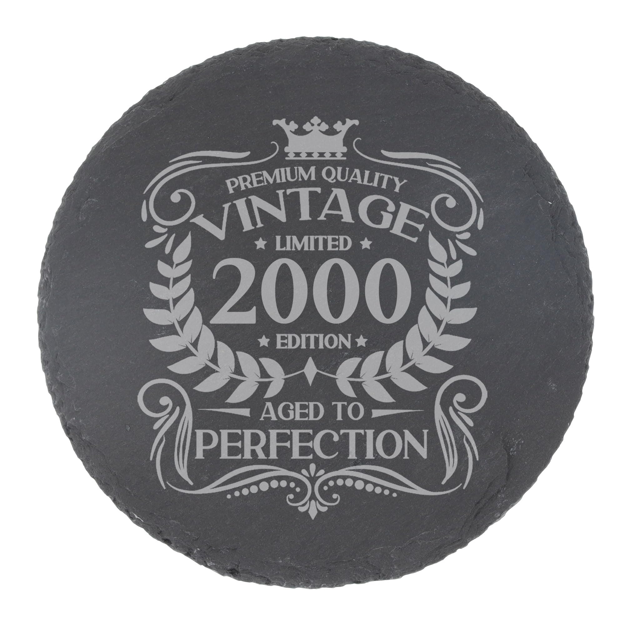 80th Birthday Gift for Men Vintage 1946 Aged to Perfection Engraved Slate Coaster Present for 80 Year Old Etched Natural Slate Placemat (Round Slate) — view 127
