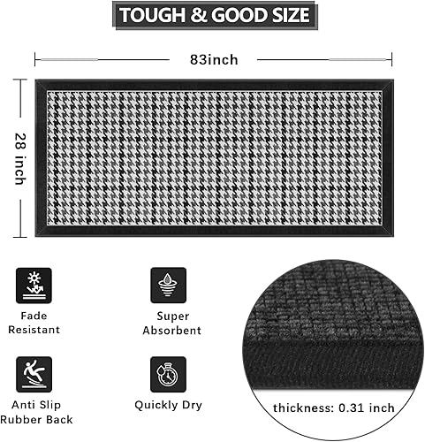 Miniatura 2 de GOYLSER Alfombra de pasillo para cuatro estaciones, alfombra antideslizante con respaldo de goma, fácil de limpiar, alfombra impermeable para
