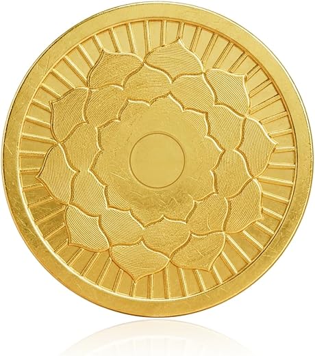 Indriya 22 KT 916 0.2gm Lotus Gold Bar/Gold Coin - for Akshaya Tritiya, Weddings, Festivals, Birthdays & Gifts