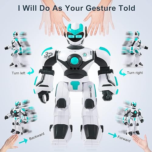 Miniatura 3 de HPROMOT RC Robot Toy for Kids Remote Control Robot Toy, Smart Gesture Sensing Rechargeable & Programmable Robot Walking Dancing Singing Chirstmas