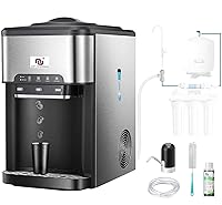 Vista 11 de NUNET Máquina de Hielo Portátil 3 en 1 Dispensador de Agua de Encimera Máquina de Hielo Incorporada 44 libras de Hielo Diario Carga Superior