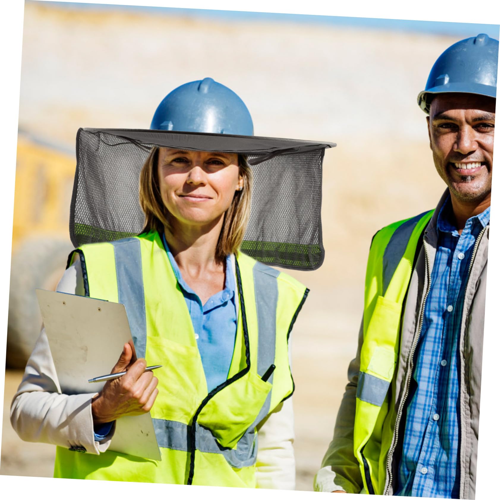 POPETPOP 6 Piezas para Casco con Protector Solar Transpirable Visera Reflectante para Cuello Accesorio Resistente para Construcción y Actividades