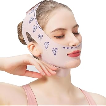 V Line Gesichtsmaske Gegen DoppelkinnWiederverwendbare Face Lifting Maske zur Gesichtskonturierung & HautstraffungV-f rmiger GesichtsbandageAtmungsaktivSchmetterlingsdesign