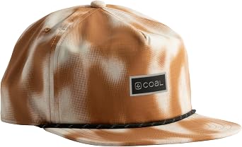 Coal Headwear Pontoon Mid Crown Cap Hat - Structured 5 Panel, Flat Brim, Adjustable Snapback - Outdoor Casual Everyday