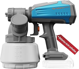 Tilswall Akku Farbsprühsystem Shark700, für Makita 18V (ohne Akku) | Bürstenloser Motor, 3 Sprühmodi, 1300ml, Seitliche Befüllung, Leicht zu reinigen, Für Möbel, Wände & Außenprojekte