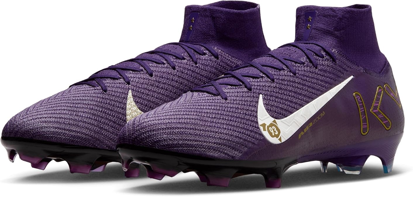 Nike Mercurial Superfly 10 Elite Kylian Mbappe FG High Top Soccer Spike FQ8692-500, Grand Purple/Pale Ivory