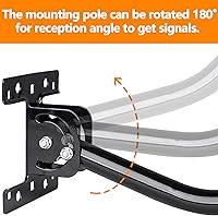Vista 3 de Soporte universal de antena de TV de 32.8 pulgadas, poste de montaje de antena ajustable, poste de mástil resistente a la intemperie, montaje en J