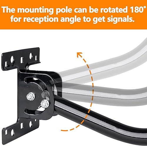 Miniatura 3 de Soporte universal de antena de TV de 32.8 pulgadas, poste de montaje de antena ajustable, poste de mástil resistente a la intemperie, montaje en J