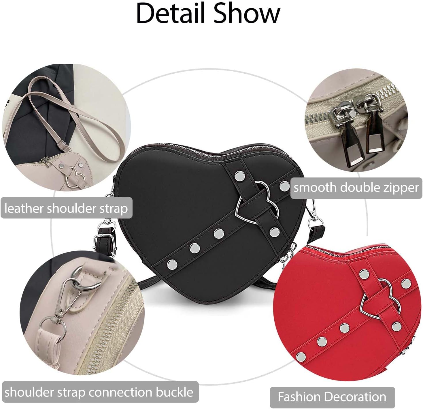 Small Crossbody Bags for Women and Grils, Shoulder Bag Women Leather Crossbody Purse with Zipper - Image 5