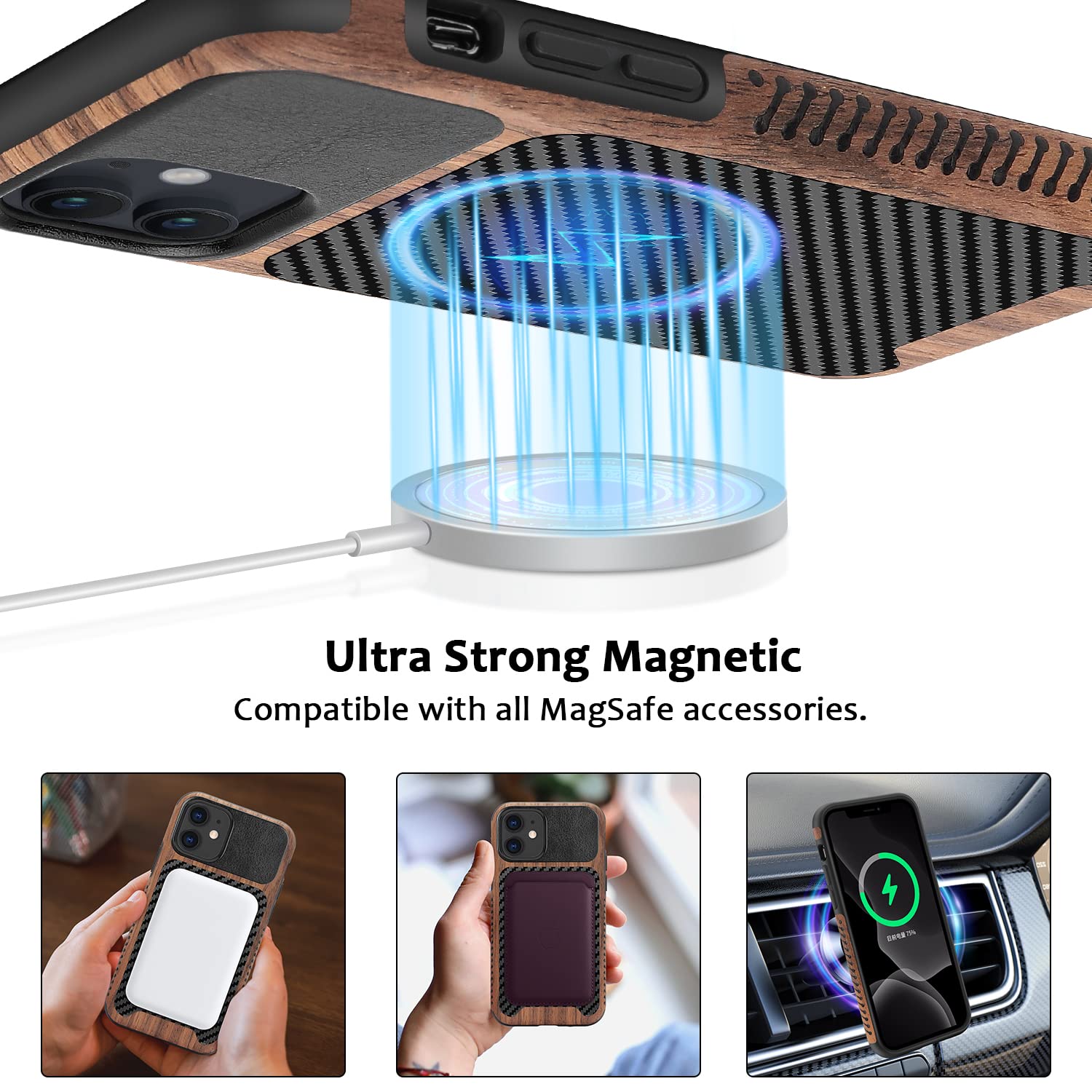 Anuck - Funda Magnética Para IPhone 11 Pro Max Compatible Con MagSafe 
