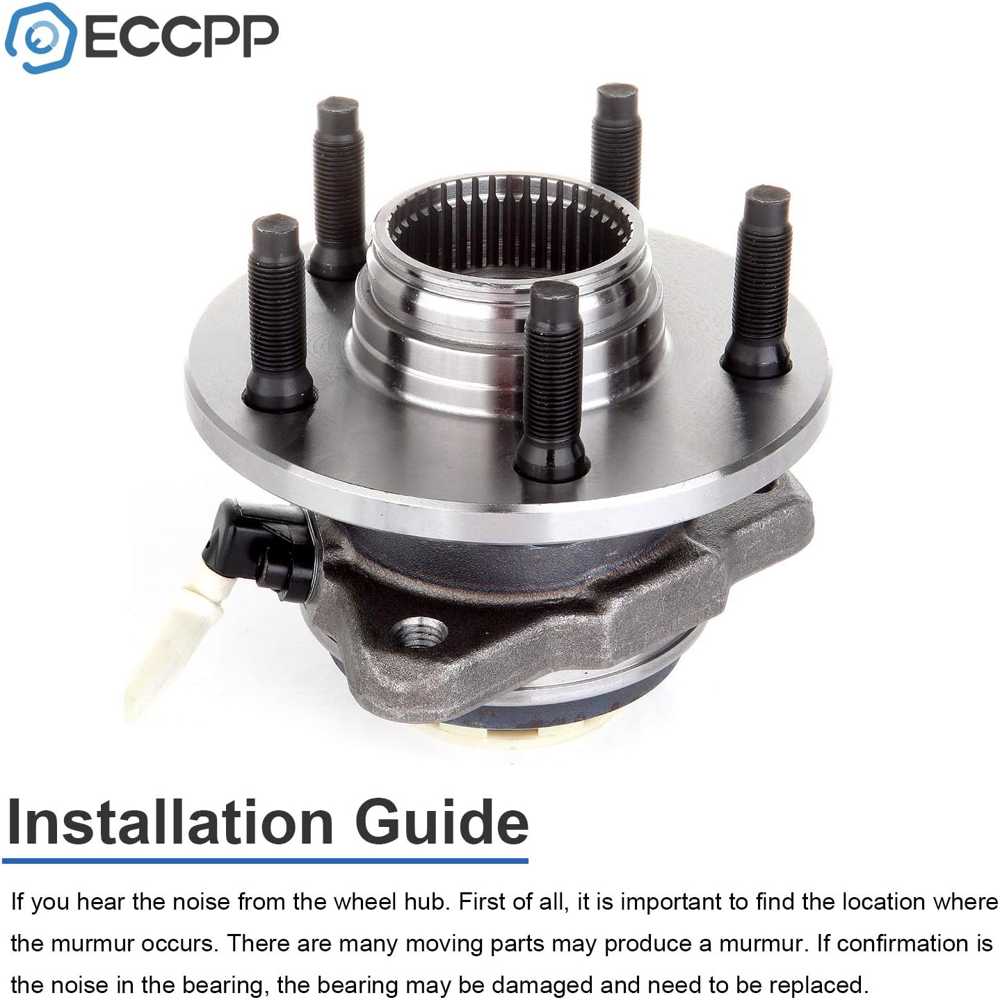 ECCPP Front 5 Lugs Wheel Bearing and Hub Assembly For 1998-2000 For Ford Ranger 1998-2000 For Mazda B2500 1998-2000 For Mazda B3000 1998-2000 For Mazda B4000 Wheel Hub Bearings W/ABS 515027