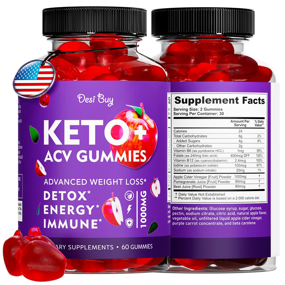 Buy Keto ACV Gummies Advanced Formula with 1000 MG Apple Cider Vinegar