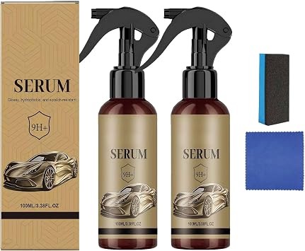 Graphene Ceramic Coating for Cars, High Gloss Nano Spray Wax with UV Protection, Hydrophobic Car Paint Coating Kit for Long Lasting Shine, Water Beading & Scratch Resistance, 120ml 2 Pack