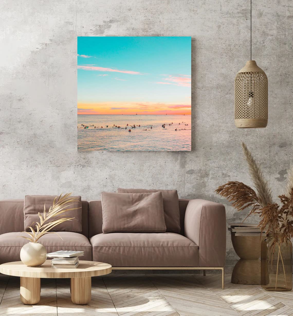 VERRE ART Printed Framed Canvas Painting for Home Decor Office Wall Studio Wall Living Room Decoration (22x22inch Wrapped) - Lōkahi