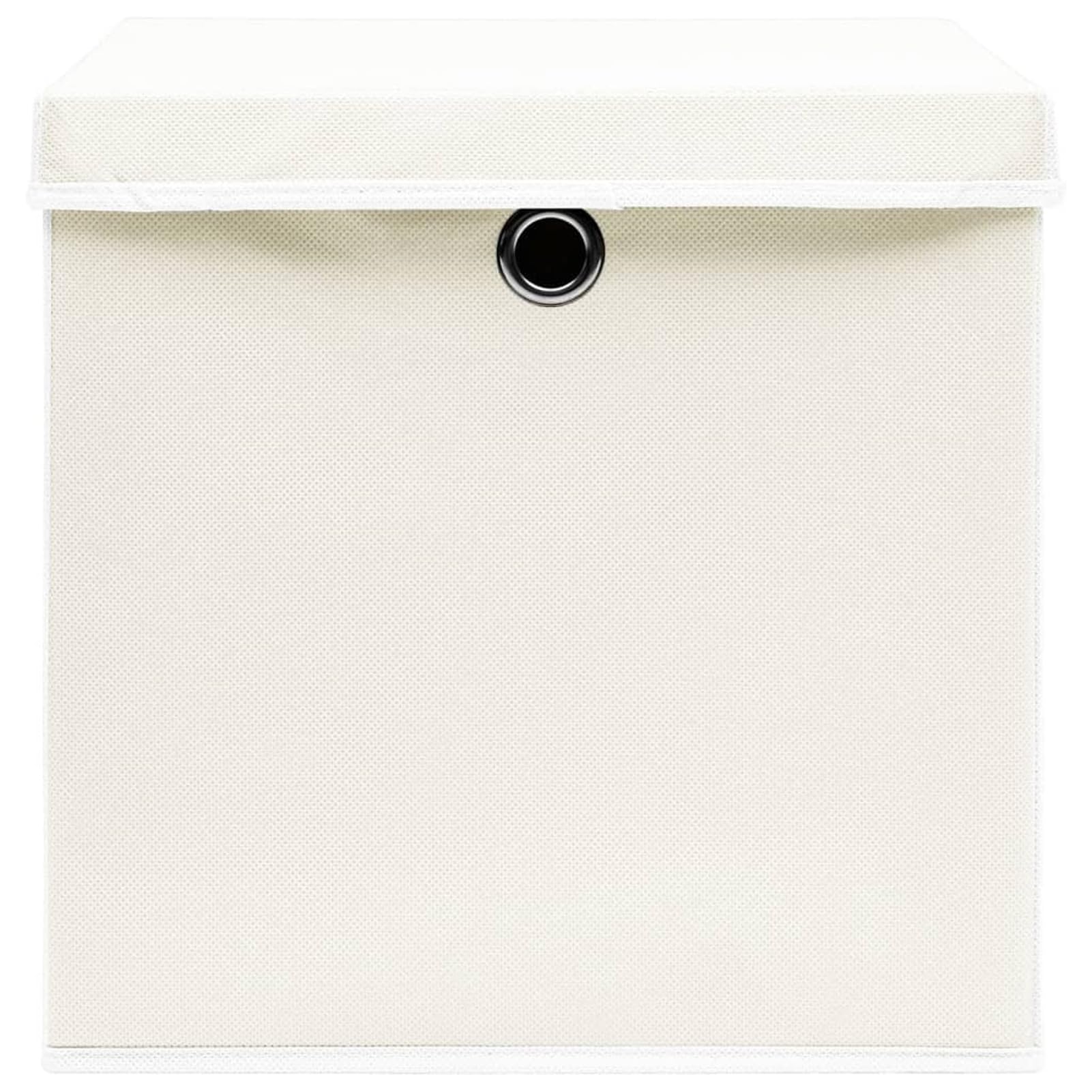 Aufbewahrungsboxen mit Deckel 4 STK Spielzeugkiste, Aufbewahrungskiste, Kleideraufbewahrung, Kleideraufbewahrung & Organisation, Weiß 32×32×32 cm Stoff