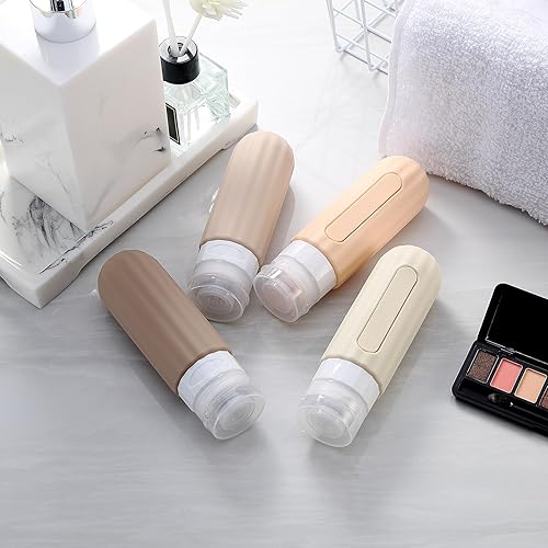 Miniatura 5 de Botellas de viaje para artículos de tocador, aprobadas por la TSA, botellas de viaje de silicona, sin BPA, botellas de tamaño de viaje a prueba de