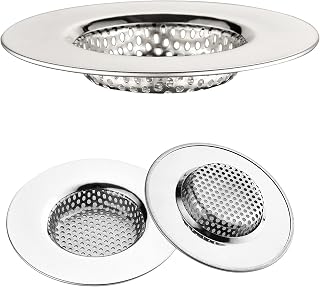 WINDALY Kitchen Sink Strainer, 2.95'' Drain Hair Catcher, 3 Pcs Hair Catcher for Shower Drain, Drain Filter, Drain Cover for Bathtub, Thickened and Ruggedized