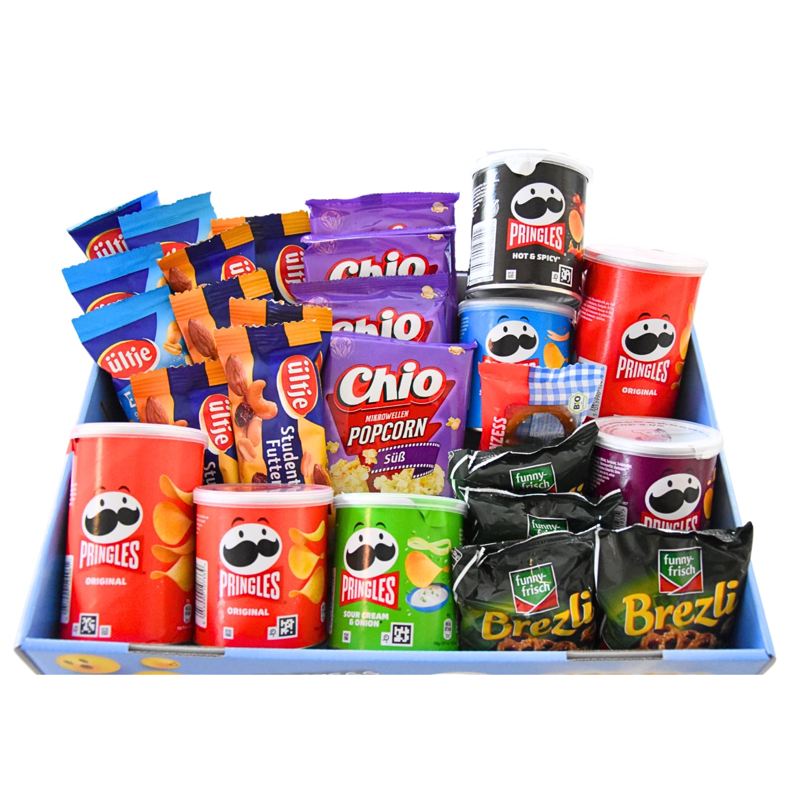 Snack Box XXL | Süß & Salzig Mix mit Nüssen, Chips & Popcorn | Geschenkset, Überraschungspaket, Food Mix | Knabbermix für Party, Büro & Filmabend