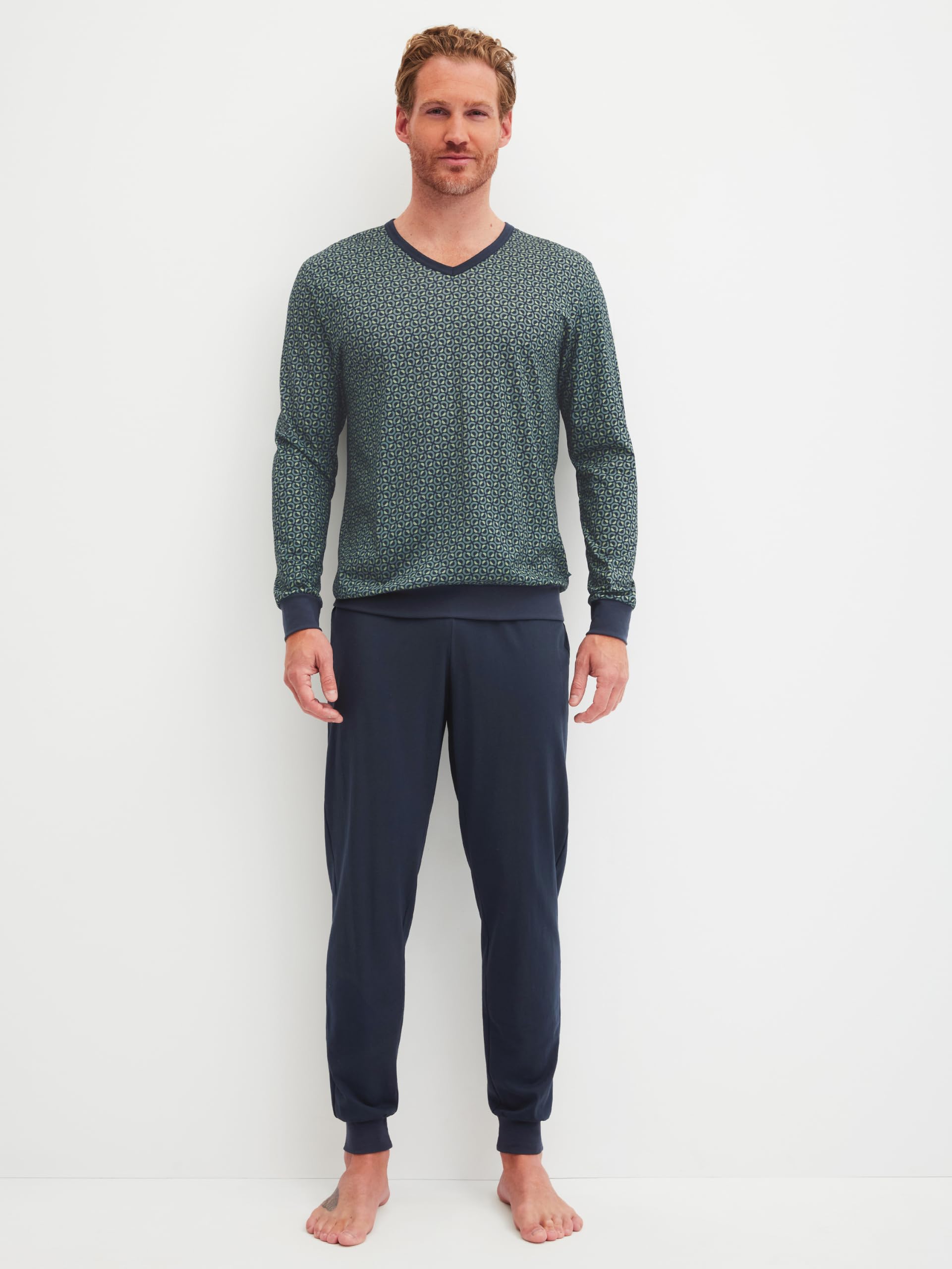 CALIDA Cotton Special Bündchen-Pyjama Herren