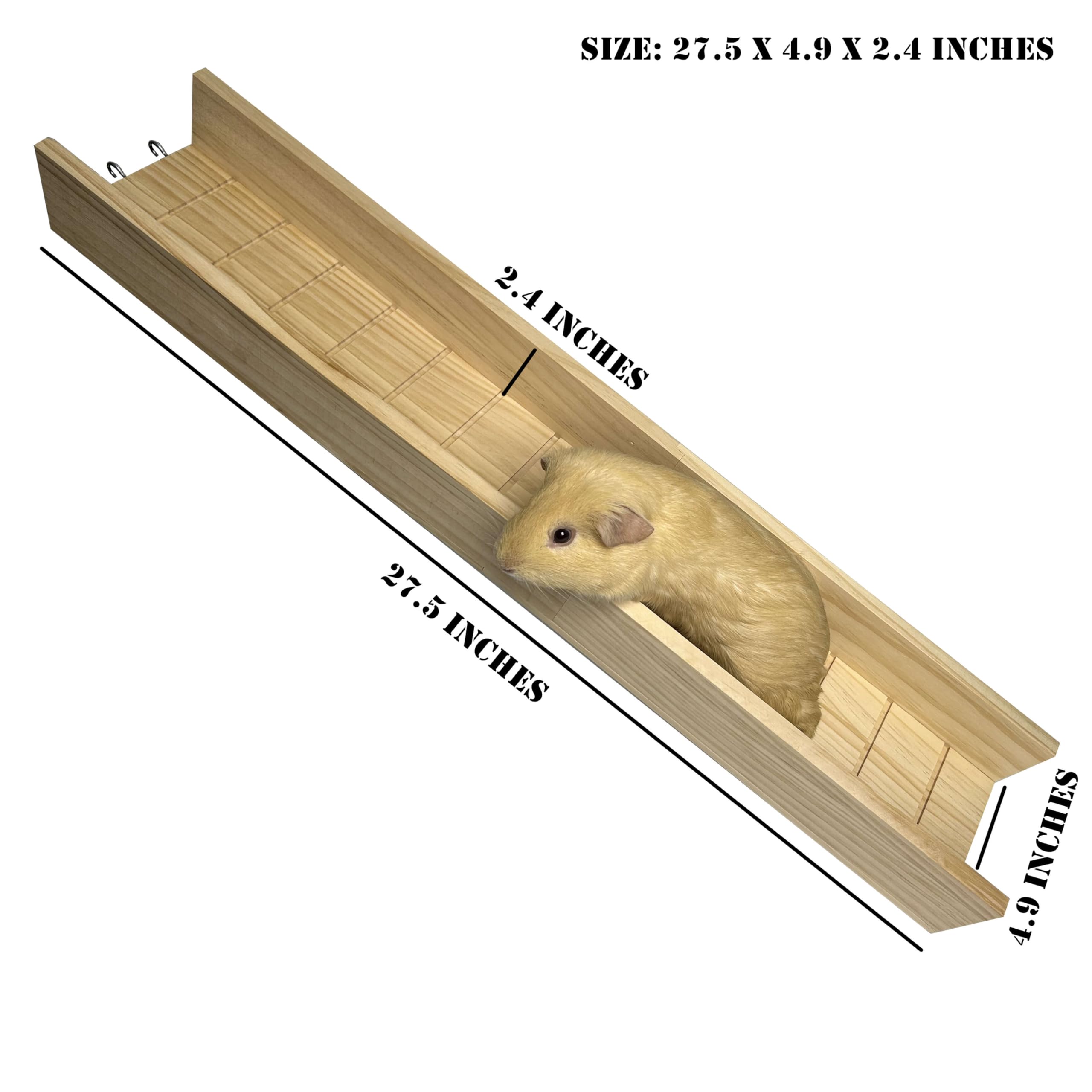 Puente de jaula de cobayas, rampa de escalera de madera para animales pequeños, accesorios de jaula de cobayas, puente de enlace del segundo piso para cobayas, hurones, hámsters (70 cm)