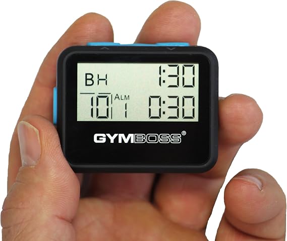 Gymboss Interval Timer and Stopwatch - Black/Blue SOFTCOAT