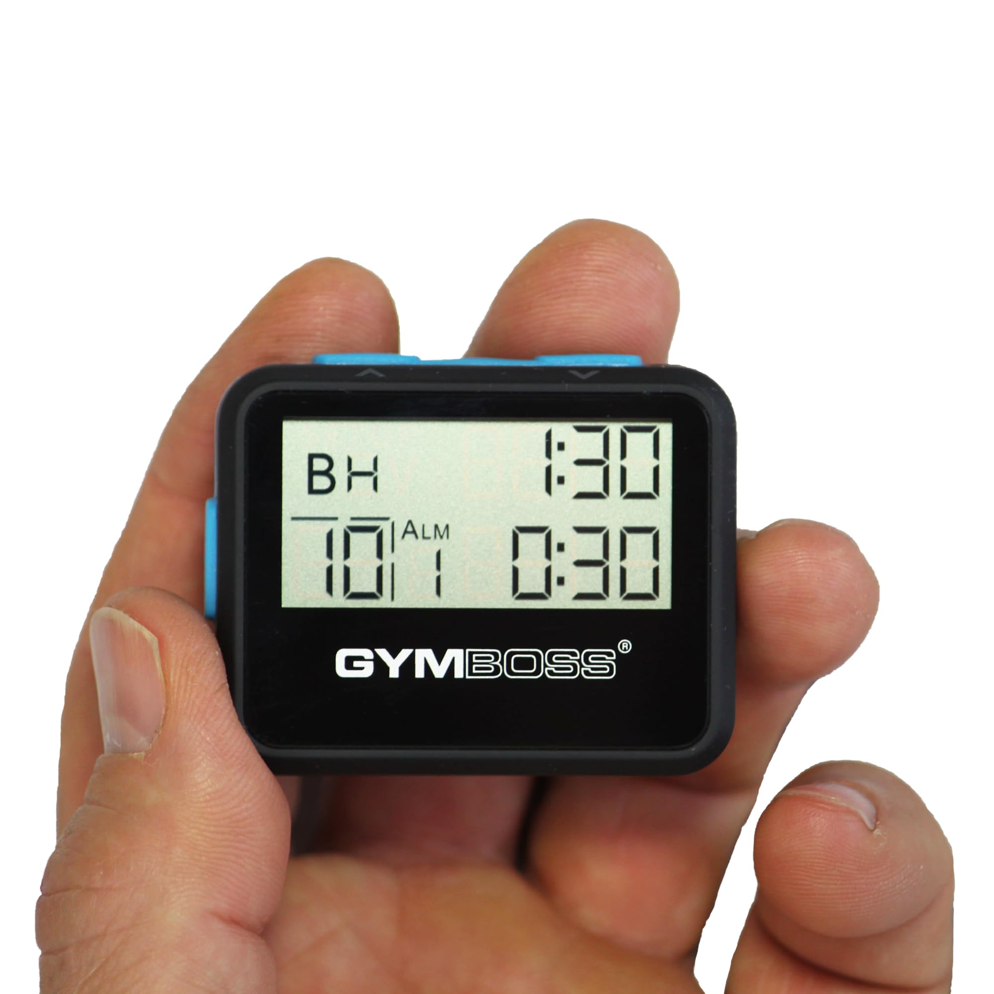 Gymboss Timer per intervalli e cronometro – Rivestimento Morbido, Colore: Nero/Blu