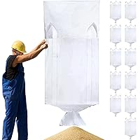 Vista 8 de Hoolerry 1 bolsa FIBC a granel bolsa a granel para contenedores de basura de construcción, 1 tonelada, 3300 libras, 35 x 35 x 43 pulgadas, sacos