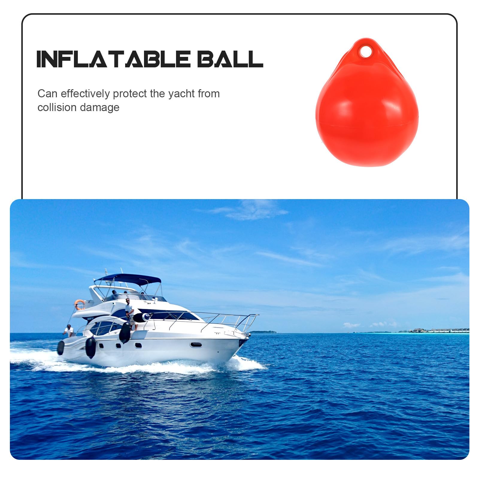 Parabordo Barca Gonfiabile, Palla Protettiva per Ormeggio Yacht, PVC Arancione, Facile da Appendere e Gonfiare, per Barca e Yacht, per Docking al Pontile
