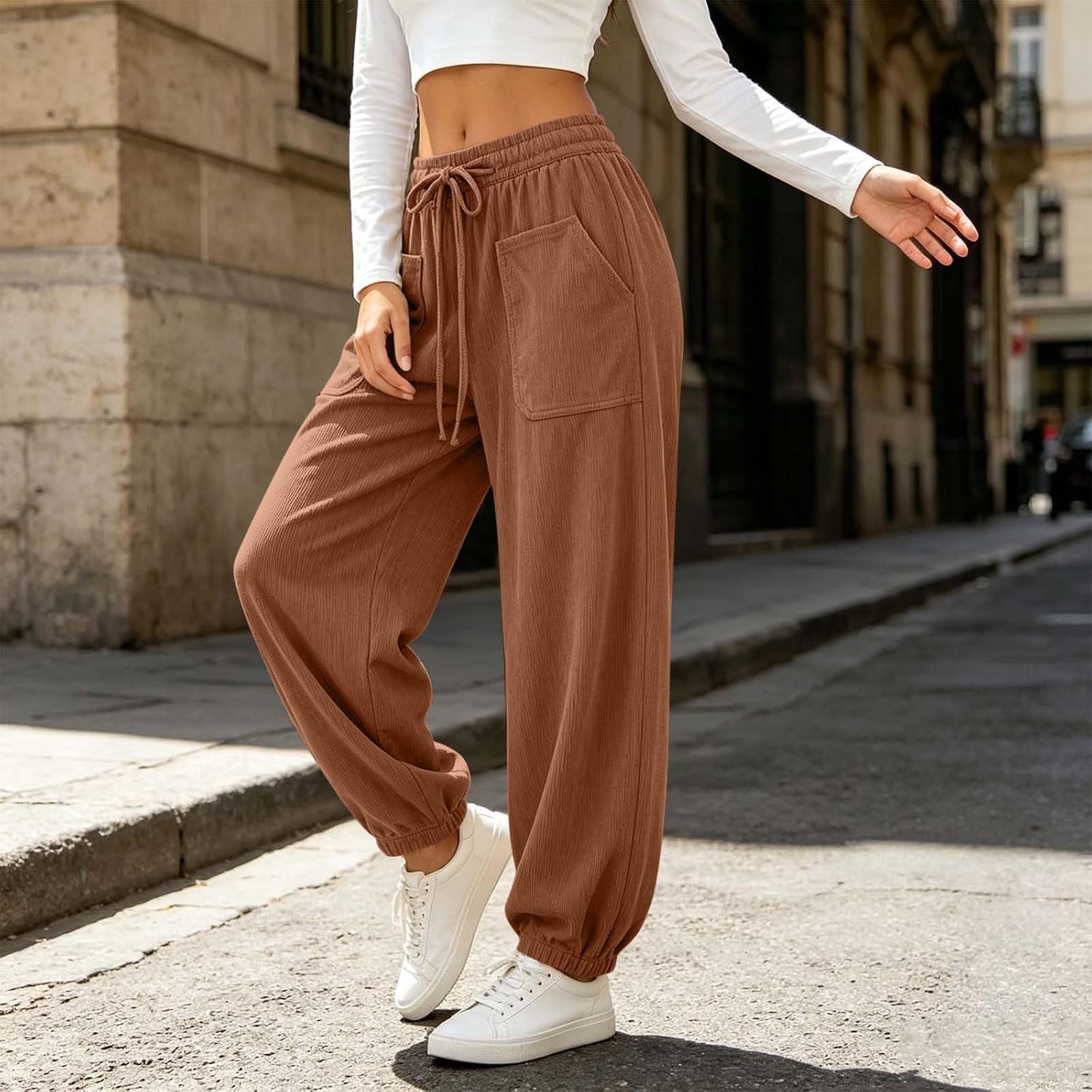 Jogger Pants for Women Baggy Casual Lounge Sweatpants with Pockets