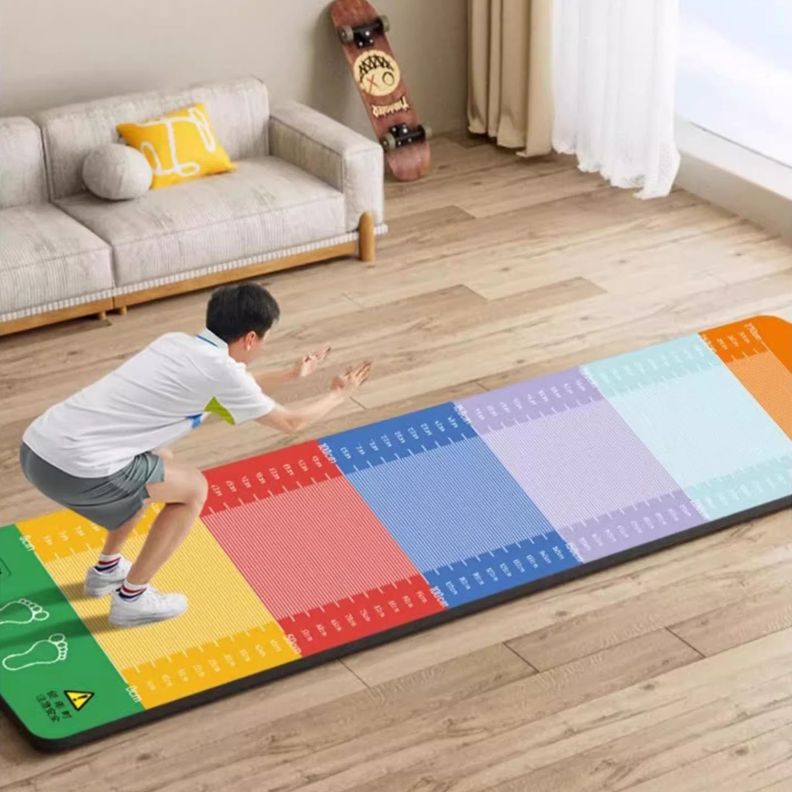 7mm Thick Exercise Equipment Mats for Kids, Extra Long Jump Mat Training Board, Professional Jump Practice Test Mat, Quiet Jumping Rope Trainer (Color : Width-100cm)