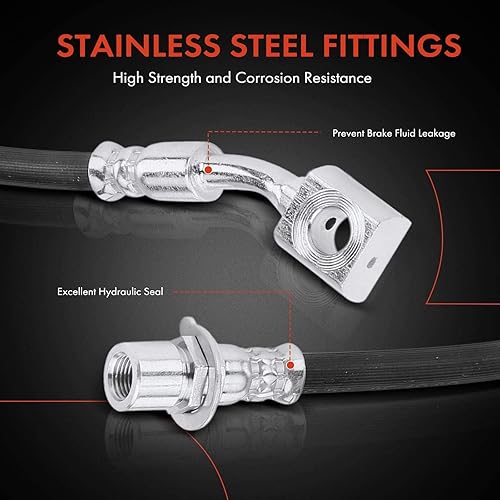 Miniatura 4 de A-Premium Manguera hidráulica de freno delantero compatible con modelos Cadillac - CTS 2008 2009 2010 2011 2012 2013 2014 - Reemplazar # 15818106