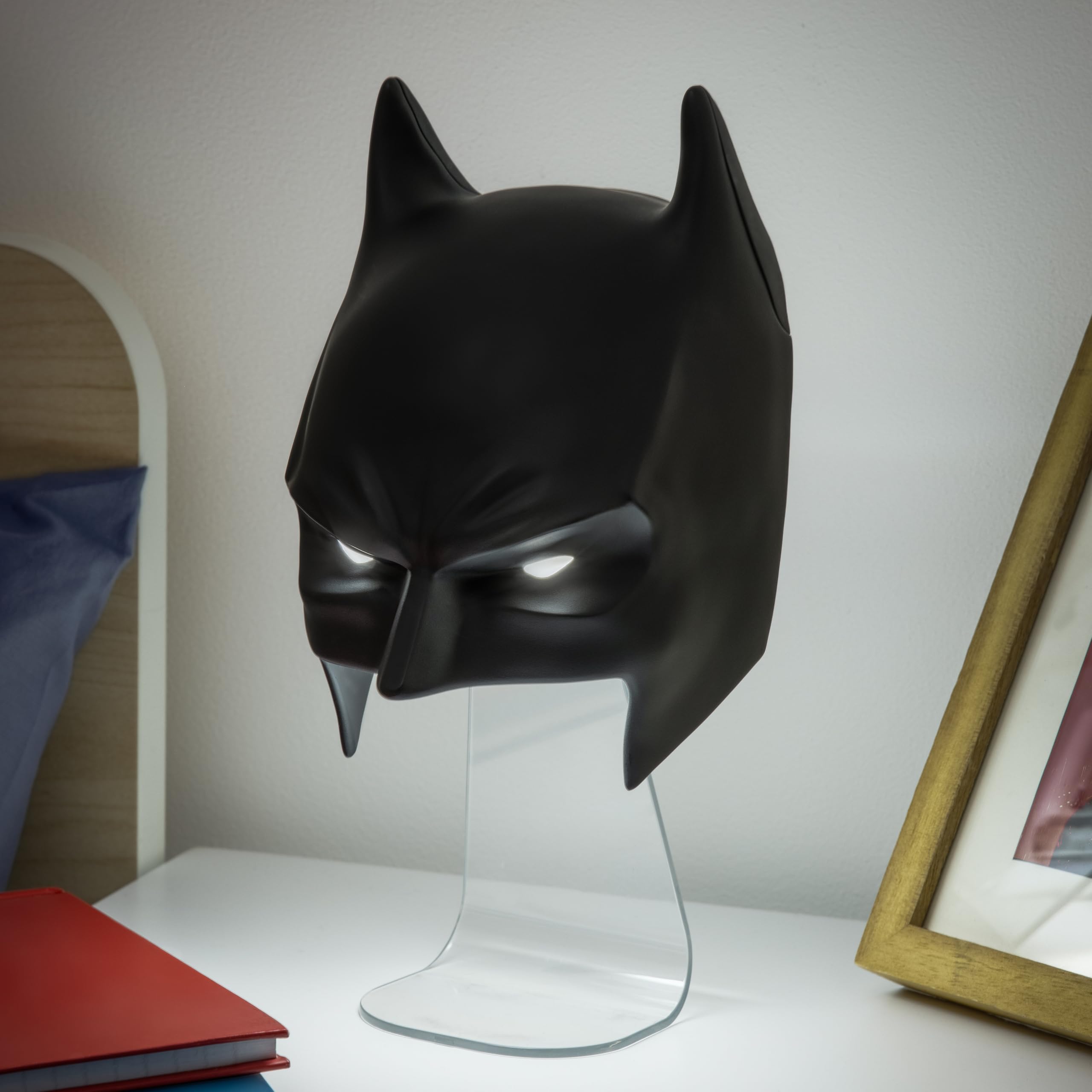 Paladone - Lampada LED maschera di Batman, da parete o a sé stante, per case, camere da letto o rifugi, per collezionisti, merchandising con licenza ufficiale DC Comics