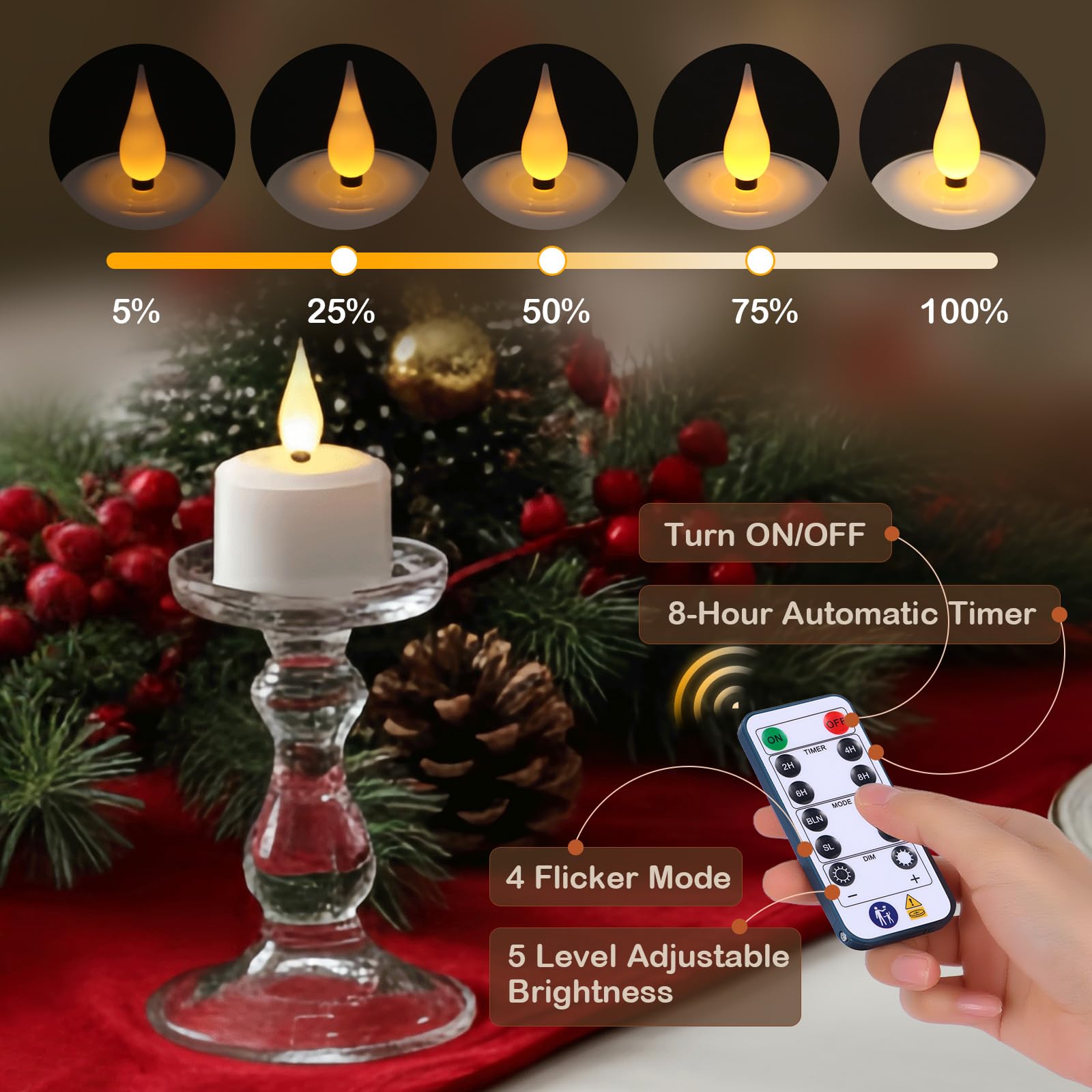 yunsheng Magnetische wiederaufladbare Teelichter mit Ladestation und Fernbedienung Timer, 12Stk Batteriebetriebene Aufladbar Flammenlose LED Kerzen Flackern für Haus Kerzenhalter Dekoration