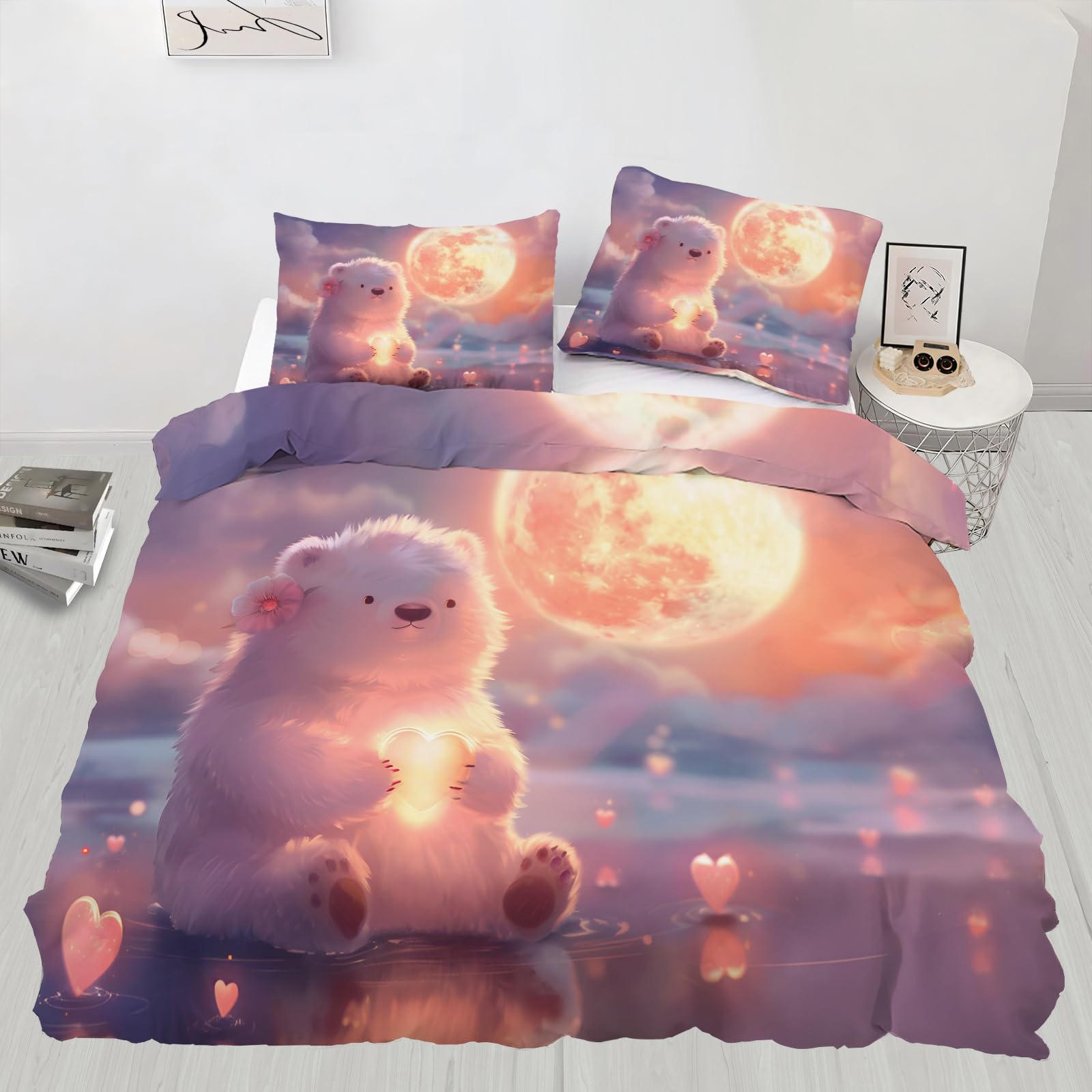 Parure de lit en peluche de qualité supérieure 260x230 cm avec attaches de couette