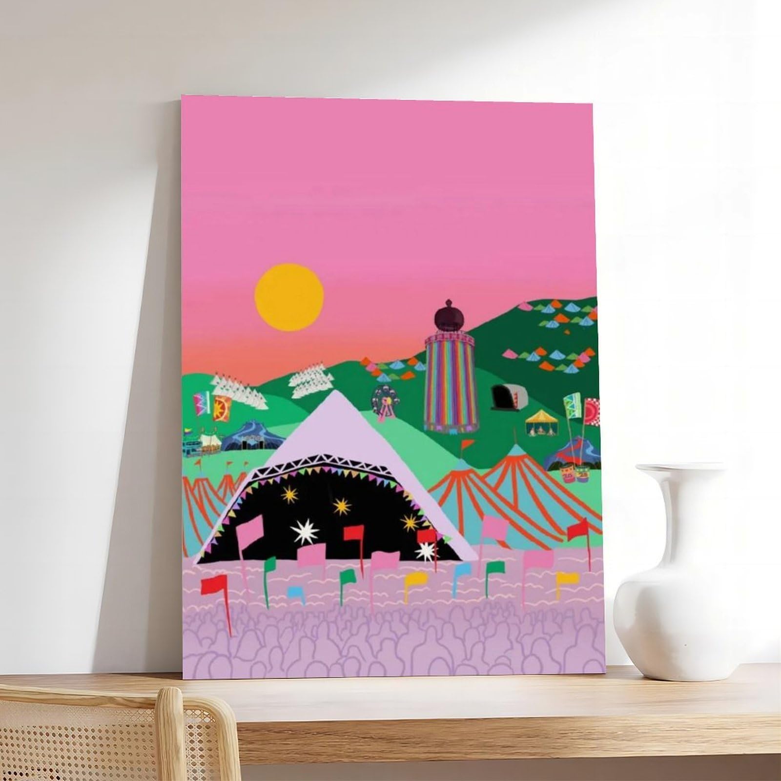 Poster su tela per festival musicali, decorazione per camera da letto, ufficio, stanza, regalo, 60 x 90 cm
