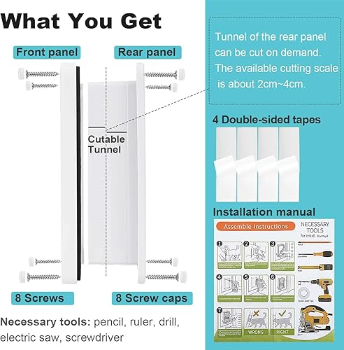 Miniatura 5 de Puerta para gatos, puerta de seguridad para mascotas con cerradura de 4 vías, resistente a la intemperie y de fácil instalación, puerta para puerta