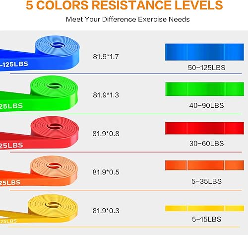 Miniatura 2 de Bandas de resistencia, bandas de dominadas, juego de bandas de asistencia para dominadas para hombres y mujeres, bandas de entrenamiento para