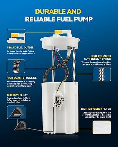 Miniatura 254 de PHILTOP FG0931 Conjunto de bomba de combustible eléctrica compatible con Sequoia 4.6L 2008-2019, Tundra 4.6L 2007-2021, reemplaza SP9010M, E8869M